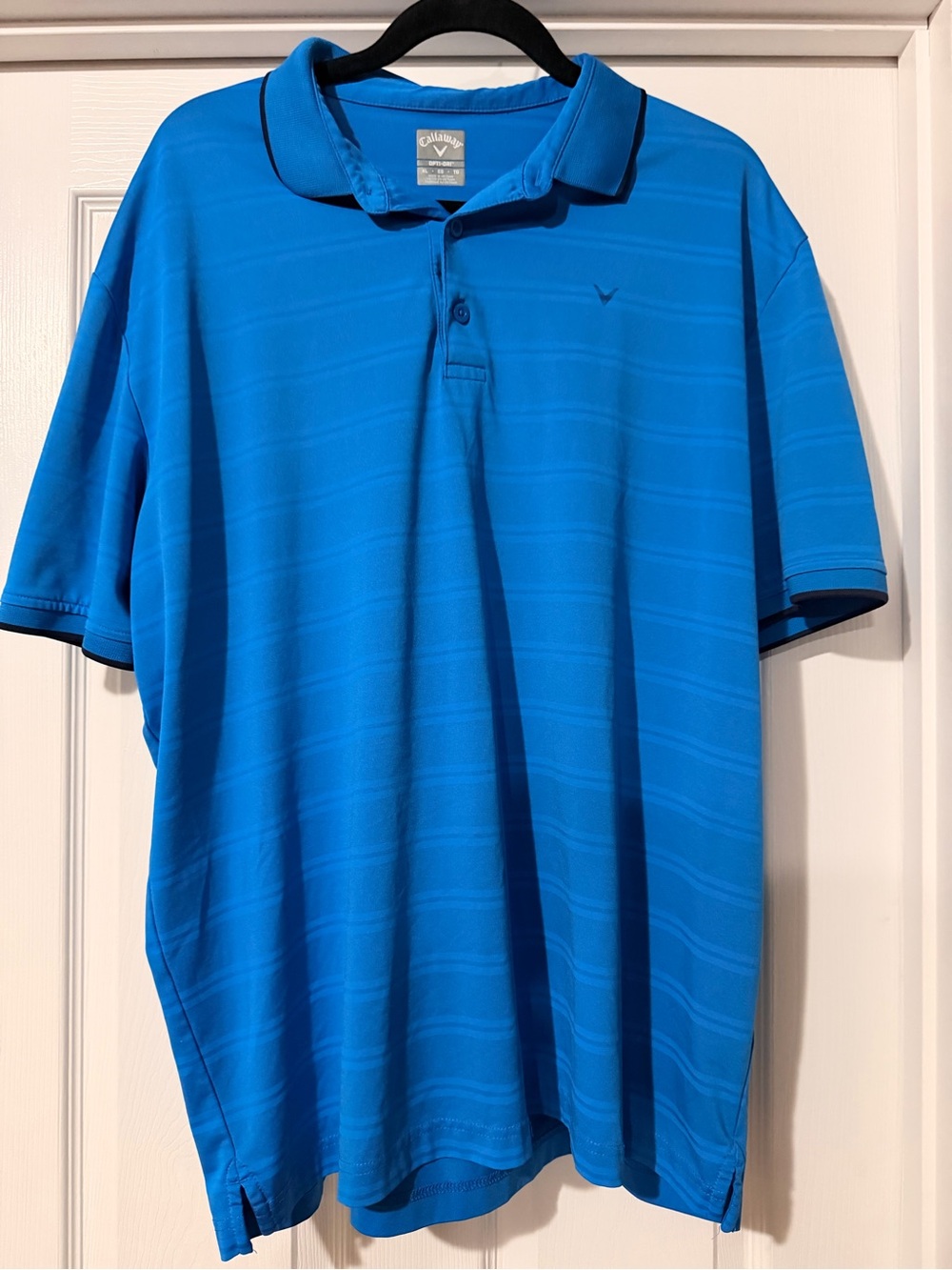 Callaway Men’s Bright Blue Striped Golf Polo